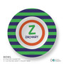 Fun Initials Green Kids Plate