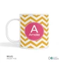 Chevron Mustard and Pink Kids Plate