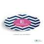 Chevron Blue and Pink Kids Plate