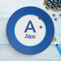 A Linen Blue Letter Kids Plate