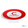 A Linen Red Letter Kids Plate