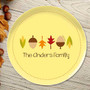 Fall Leaves and Cones Holiday Plate