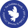 Modern dove of peace label