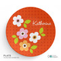 Preppy Flowers Orange Kids Placemat