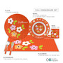 Preppy Flowers Orange Kids Placemat