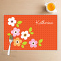 Preppy Flowers Orange Kids Placemat
