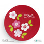 Preppy Flowers Red Kids Placemat