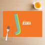 Double Initial Orange Kids Placemat