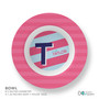 Double Initial Stripes Blue Kids Placemat