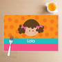 Just Like Me Girl Orange Kids Placemat