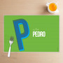 Double Initial Green Kids Placemat