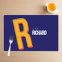 Double Initial Blue Kids Placemat