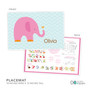 Sweet Pink Elephant Kids Placemat