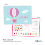 Pink Hot Air Balloon Kids Placemat