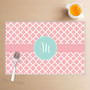 Pretty Pink Quatrefoil Kids Placemat