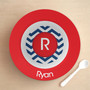 Chevron Navy and Red Kids Bowl