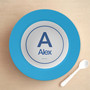 A Linen Blue Letter Kids Bowl