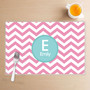 Chevron Pink and Aqua Kids Placemat