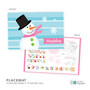 Pink Mr. Snowman Kids Placemat
