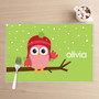 Xmas Baby Pink Owl Kids Placemat