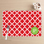 Elegance in Red Quatrefoil Holiday Placemat