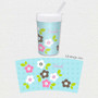 Preppy Flowers Blue Toddler Cup
