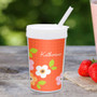 Preppy Flowers-Orange Custom Kids Cups