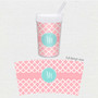 Pretty Pink Quatrefoil Toddler Cup
