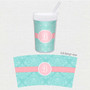 Pretty Blue Damask Toddler Cup