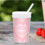 Pink Sweet Damask Personalized Kids Cups