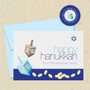 Shown with optional light blue envelope and matching return address label