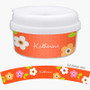 Preppy Flowers Orange Customized Snack Bowl