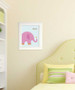 Sweet Pink Elephant Kids Wall Art