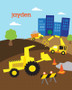 Construction Site Kids Wall Art