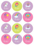 Princess and Rainbows Waterproof Labels for Kids (Set of 48)