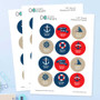 Sail Away Waterproof Labels for Kids (Set of 48)