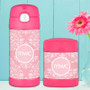 Pink Sweet Damask Thermos Bottle