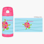 Swimming Pink Turtle Personalized Thermos For Kids