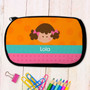 Just Like Me Girl Orange Pencil Case