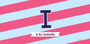 Double Initial Stripes Blue Thermos Bottle