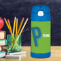 Double Initial Green Thermos Bottle