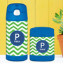 Chevron Green and Blue Thermos Bottle
