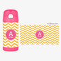 Chevron Mustard and Pink Thermos Bottle