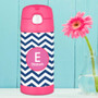 Chevron Blue and Pink Thermos Bottle