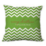 Fancy Zig Zags (Green) Personalized Pillow