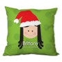 Santa's Hat (Girl) Personalized Pillow