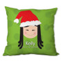 Santa's Hat (Girl) Personalized Pillow