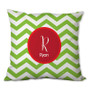 Green Xmas Chevron Personalized Pillow