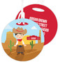 Black Hair Cowboy Kids Luggage Tags