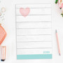 Rustic White Heart Custom Notepad